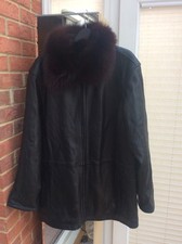 Marc New York Andrew Marc Fabulous Black Heavy Weight Leather Coat Large