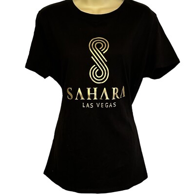 NEW Sahara Sz 2XL Top T Shirt Womens Black Las Vegas Casino Short Sleeves w Tag