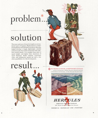 1947 Hercules Powder: Problem Solution Result Vintage Print Ad