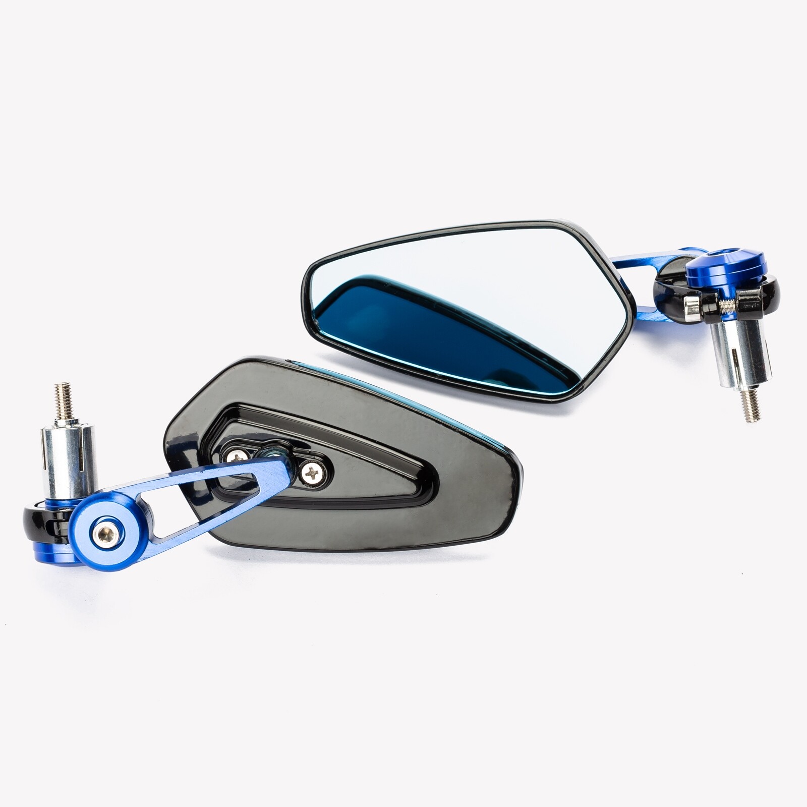Motorcycle Handlebar Rear View Mirror Bar End 22mm 7/8" Universal Blue