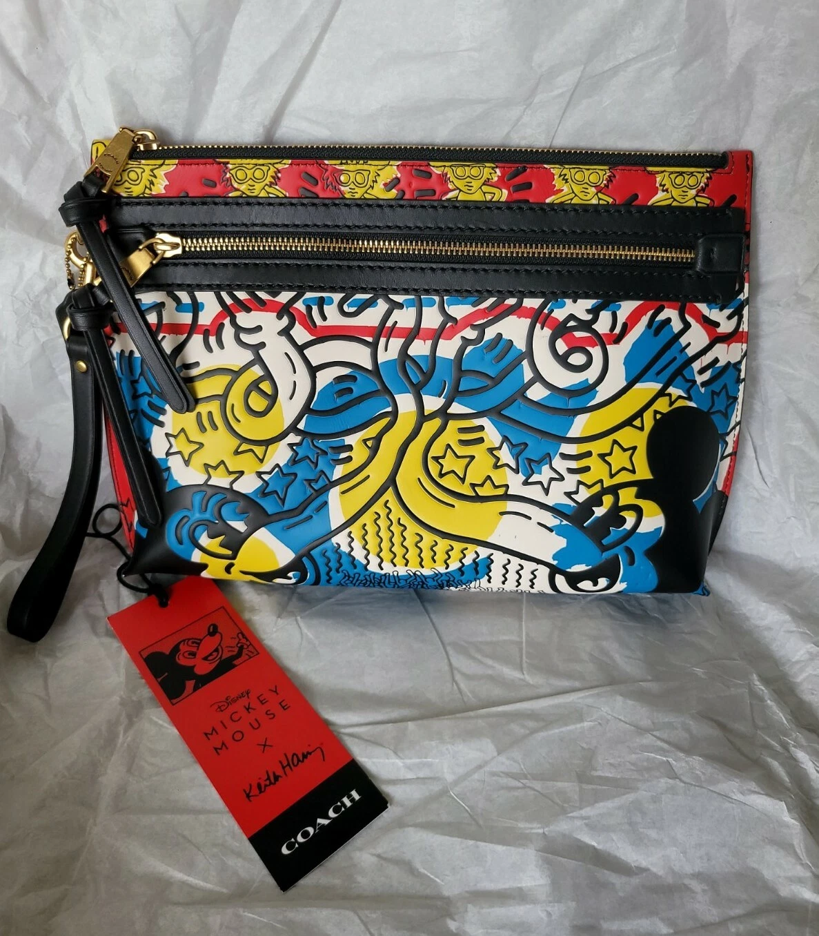 COACH 5217 Custodia Disney Topolino X Keith Haring Academy nuova con etichette 1