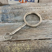 Silver Finish Brass Magnifying Glass - Mini Magnifier - Monocle Necklace Pendant