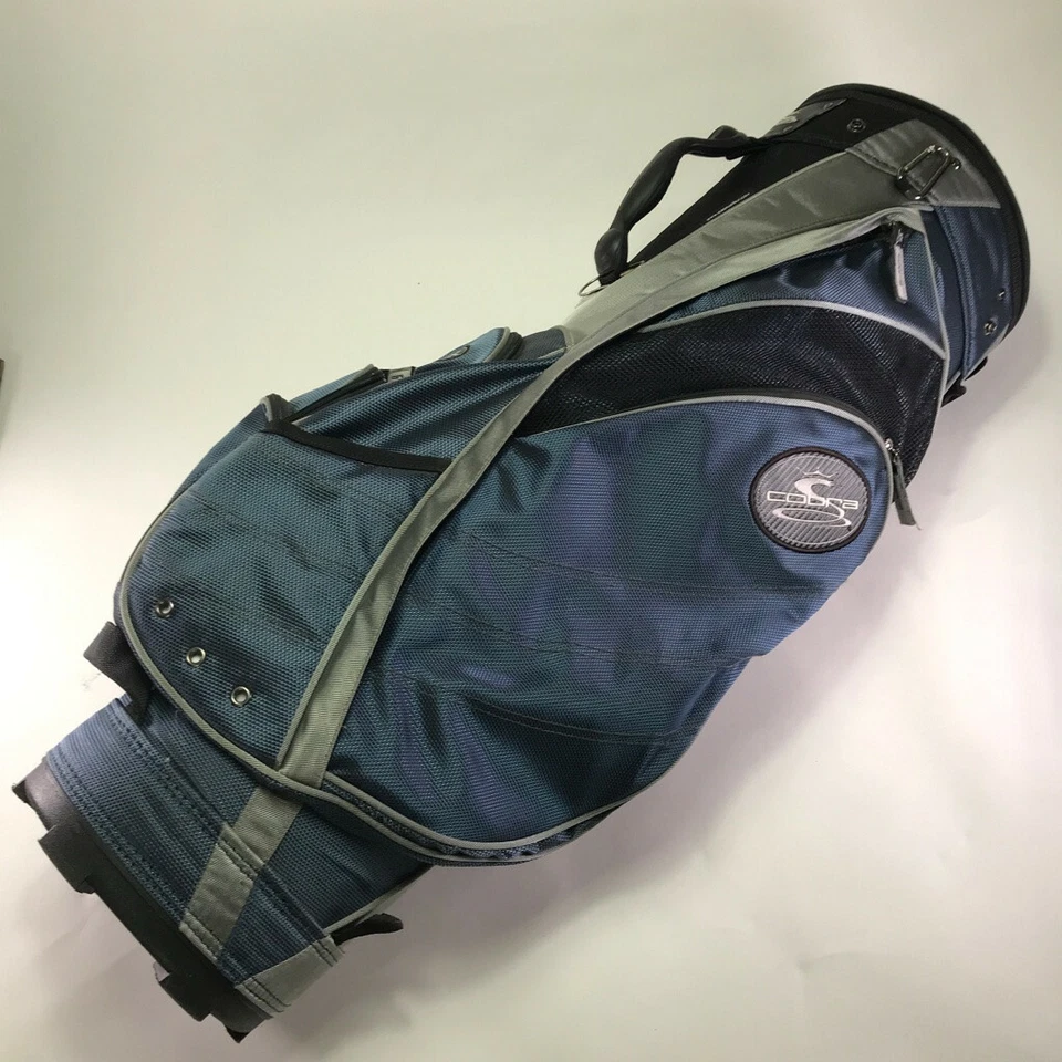 Легкая сумка для гольфа Cobra, синяя, черная, серая, 5 разделителей, 7 карманов, дождевик - Изображение 2 из 4