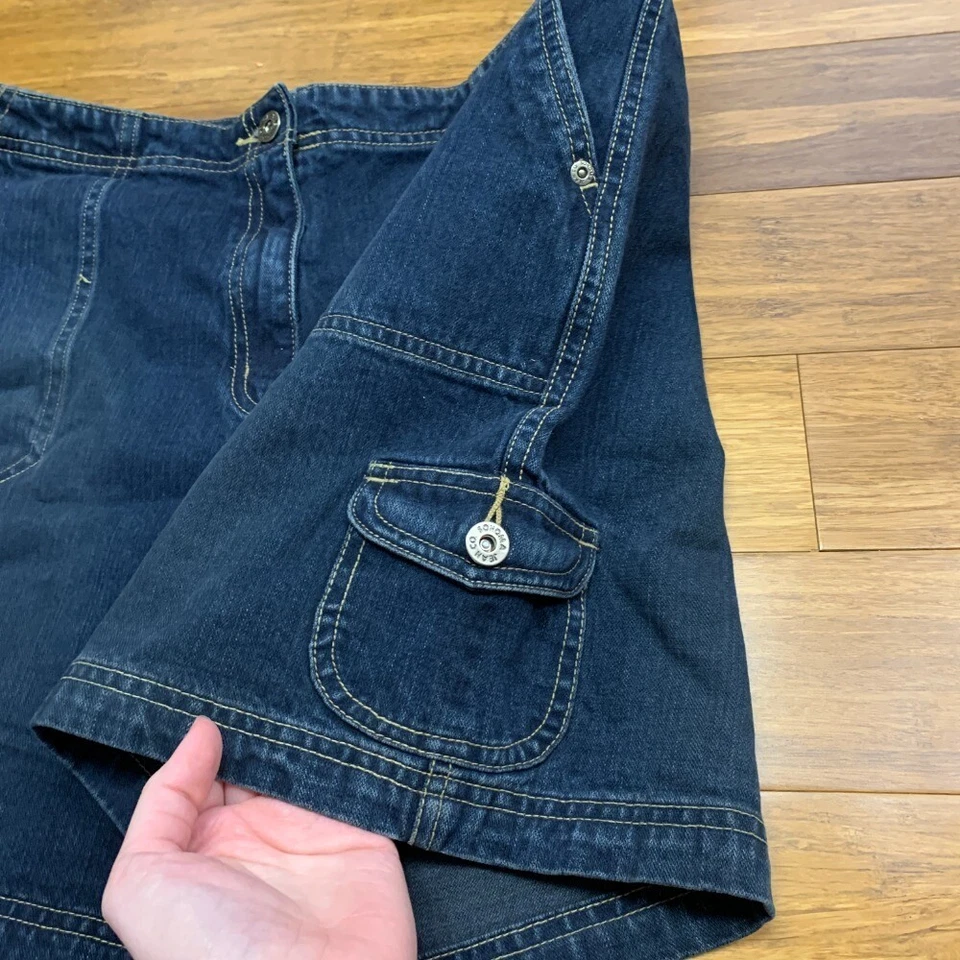 Pantalones Cortos De Colección Y2K Sonoma Denim Carga Para Mujer 16 Cintura Ajustable Algodón Oscuro Foto 2 de 4