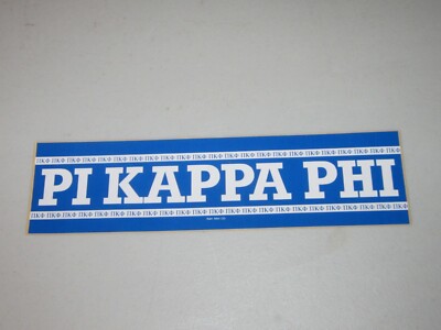 Pi Kappa Phi Fraternity Bumper Computer Sticker Blue White 11.5''