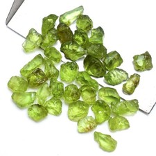 36 Pcs Natural Peridot Rough Untreated Stunning Loose Gemstones 6.09mm-9.10mm