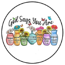 GOD SAYS YOU ARE ENVELOPE SEALS LABELS STICKERS PARTY FAVORS