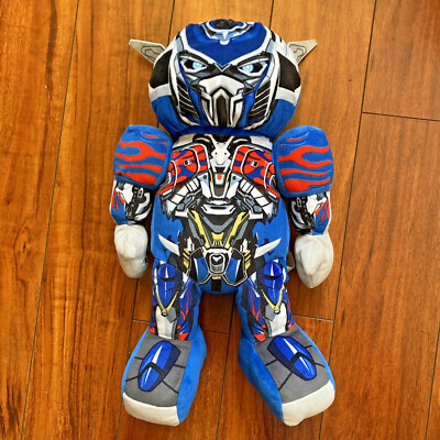 Build A Bear Blue Transformers Optimus Prime Plush Transforms Jointed Autobot