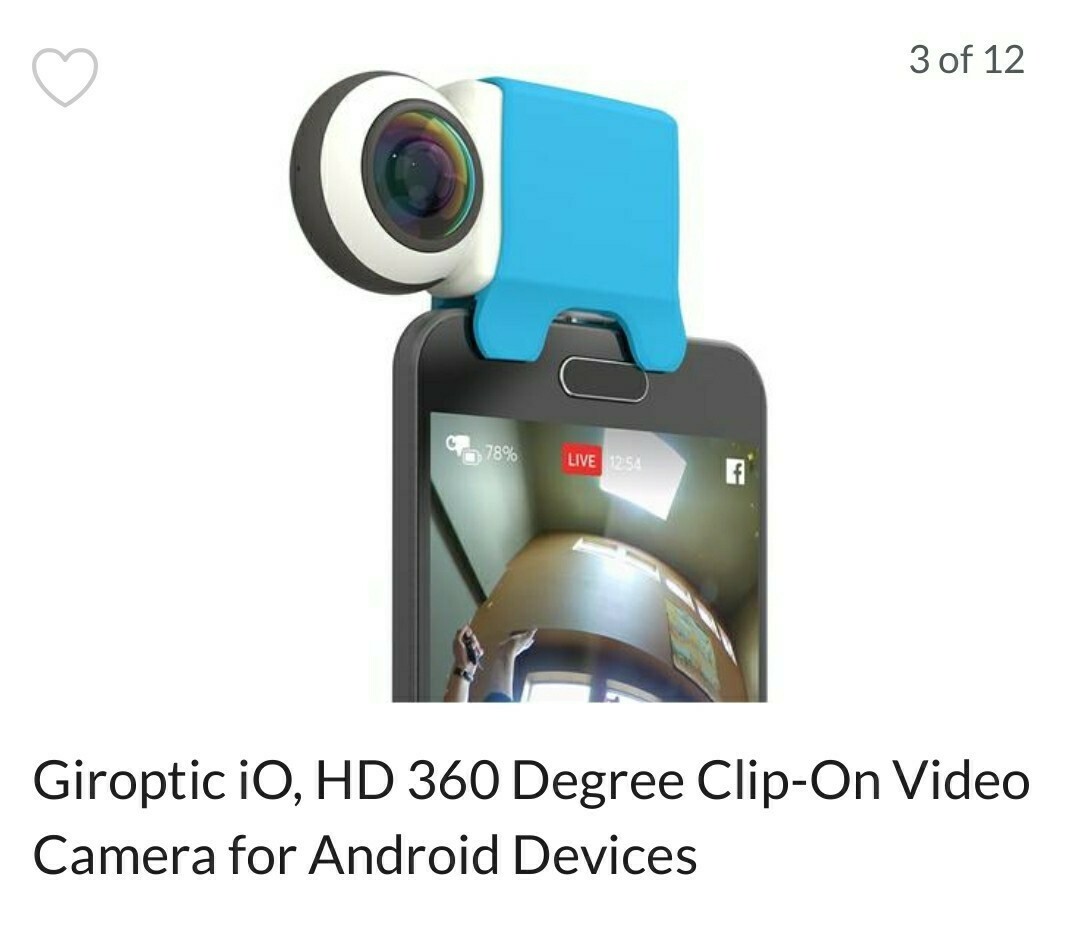 Giroptic iO HD 360 degree clip on phone camera for Android New
