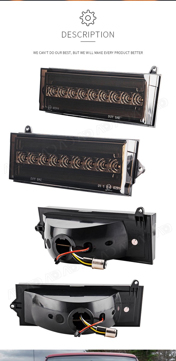For 84-96 Jeep Cherokee & 86-92 Comanche Smoked Switchback LED DRL