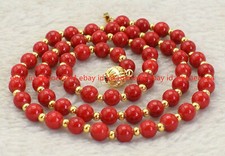 Beautiful 6mm Red Coral Round Gemstone Beads Necklace 16-50''