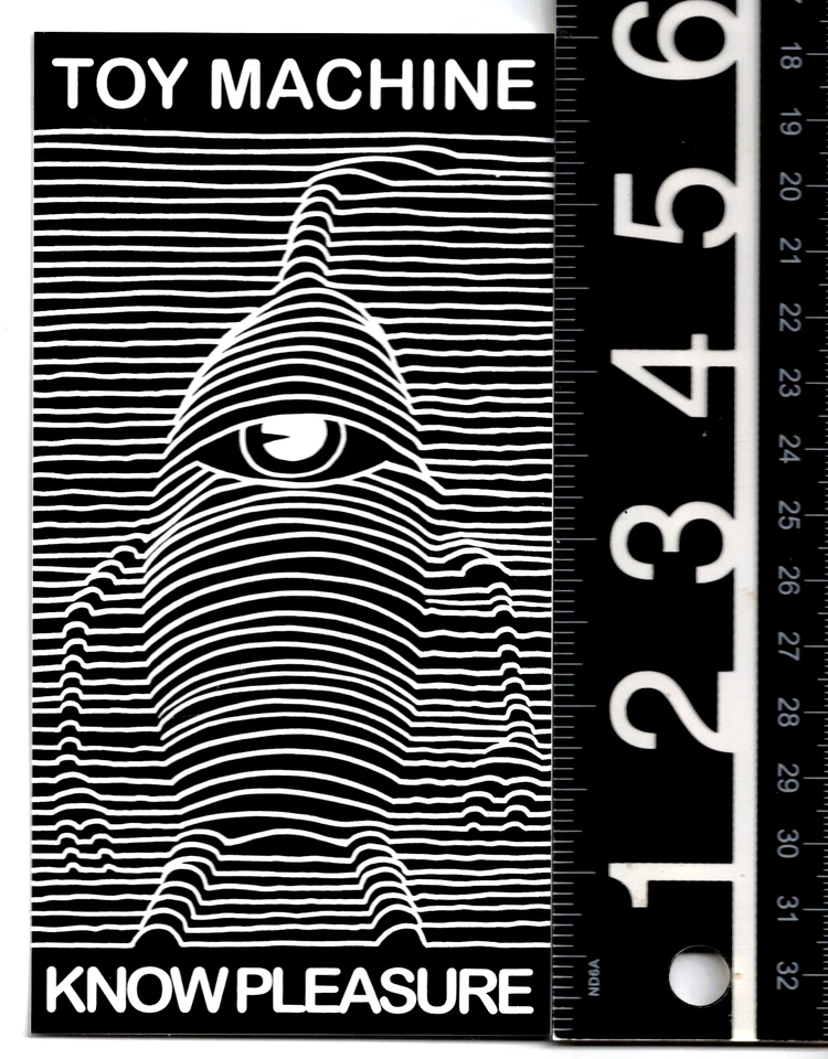 Toy Machine Know Pleasure Sticker 6 in x 3.1 in Black/White Skateboard Decal