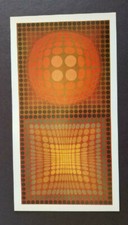 Victor Vasarely "VP-112" Mounted Offset Color Lithograph 1971