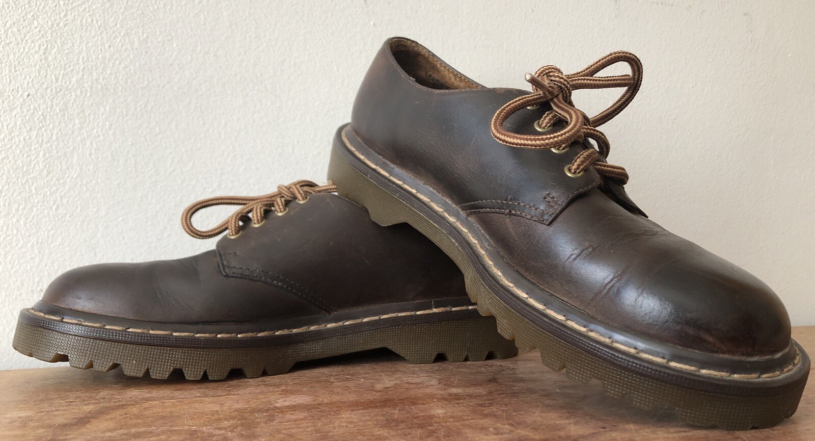 SAOLA Scarpe da donna Arizona Jeans taglia 8M Oxford in pelle marrone suola a strappo stile Y2K Doc