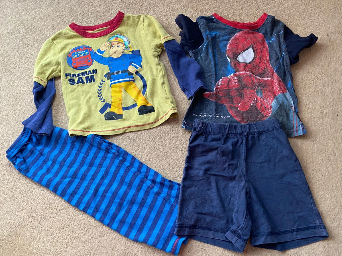 2 Sets Of Boys Pyjamas Age 2 3 Spider Man And Fireman Sam eBay