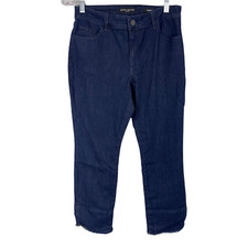 Susan Graver Women's Petite Stretch Denim Ankle Jeans Indigo Denim Size 6P