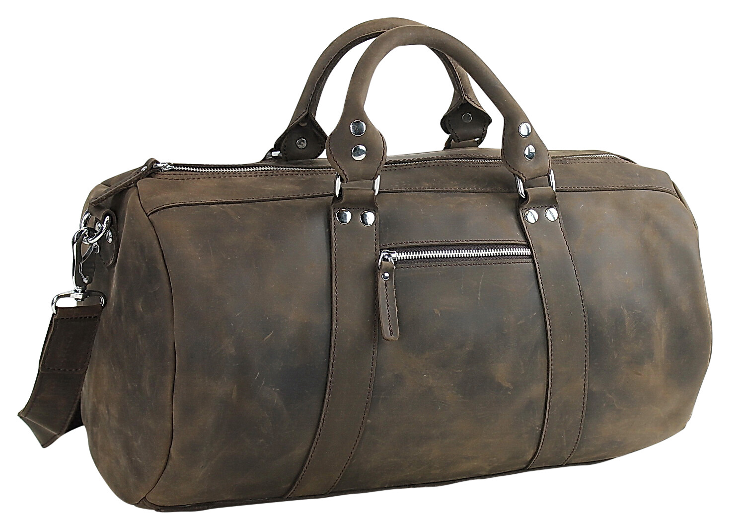 full grain leather holdall