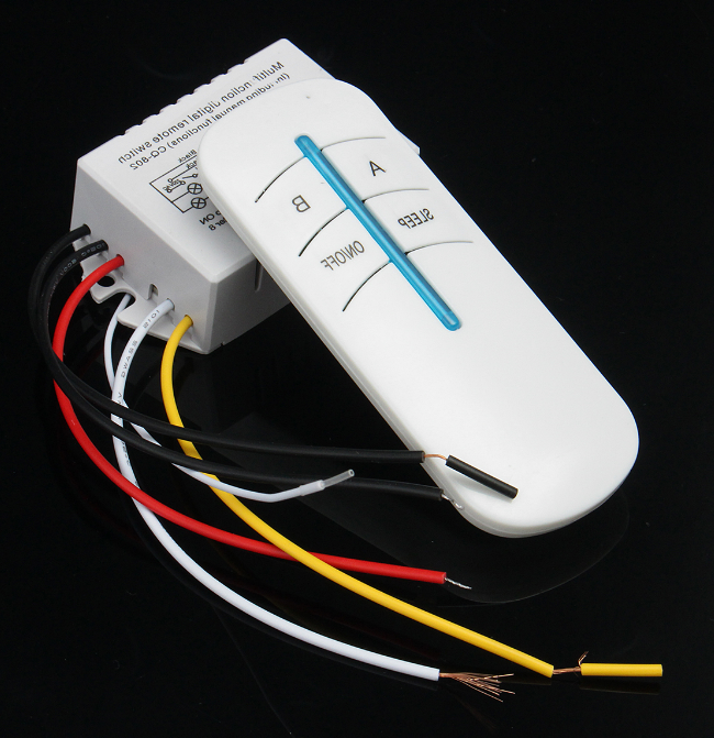 2/3 Ways ON/OFF 220V Wireless Digital Lamp Light RF Remote Control Switch