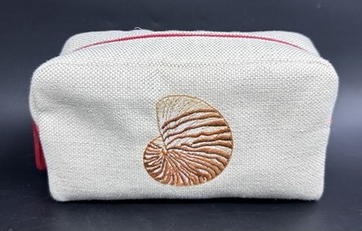 Stubbs & Wootton Palm Beach Embroidered Nautilus Shell Zip Pouch Cosmetic Bag