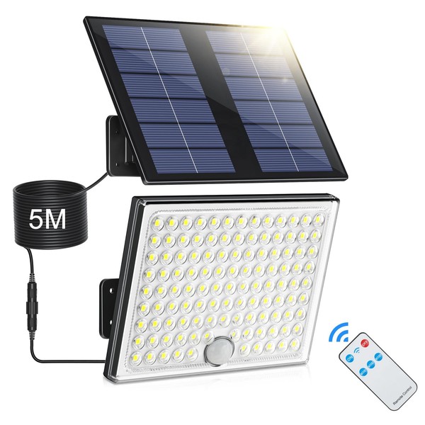 Solarlampe AußEn Fernbedienung Bewegungsmelder IP65 Solarleuchte Garten 5M Kabel-image