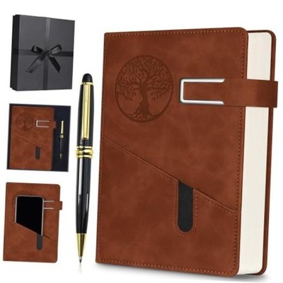 Lined Notebook Journal for Men Women, 365 Pages Numbered Dark Brown A5-lined