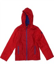 BENETTON Giacca antipioggia con cappuccio bambina 8-9 anni rosso poliestere CK59