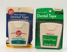  2 Pack - Walgreens Mint Waxed Dental Tape 50 Yards Each, Sealed