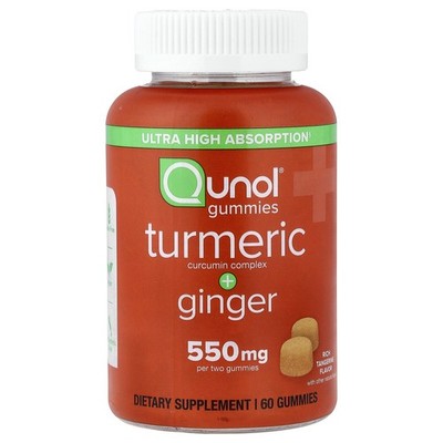 Turmeric Curcumin Complex + Ginger, Rich Tangerine, 60 Gummies