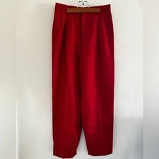 Vintage Giorgio Sant Angelo Pleated Wool Trouser Pants Red Size 14