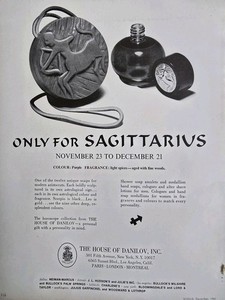 1967 House Of Danilov Soap Cologne Horoscope Collection Sagittarius vintage Ad