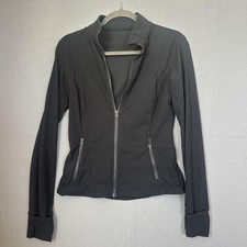 Glomode Jacket Womens L Black Full Zip Track BBL Stretch Pockets Athletic