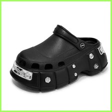 Men's Summer Thick Bottom Sandals Anti-Slip Black Beach Shoes Couple Slippers
