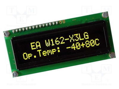 Wyświetlacz: OLED alfanumeryczny 16x2 Wym: 80x36mm PIN: 16 1x16 Z1C2