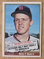 1976 TOPPS TRADED BASEBALL MILT MAY DETROIT TIGERS #532T