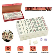 W/~Case~Box~Vintage~Chinese~Mahjong~Set~Traditional~146~Tiles~Mah-Jong~Game~Set