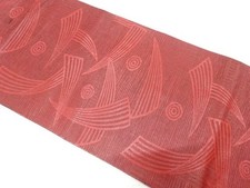 7779046: JAPANESE KIMONO Antique Geometric Pattern Woven Fukuro obi Material 