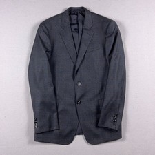 Giorgio Armani Blazer Mens 52L Black Label Soft Windowpane Wool Cashmere Italy