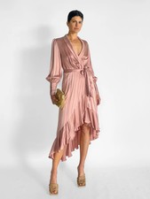 Zimmermann Silk Wrap Midi Dress