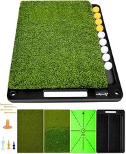 4-in-1 Interchangeable Golf Hitting Mat - Heavy Duty Rubber Base - 24" x 18"