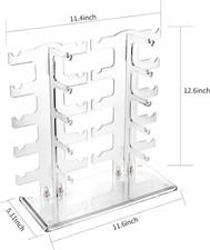 2 Row Sunglasses Rack Holder Glasses Display Stand, Transparent Design