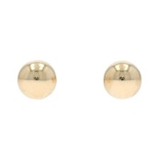 Yellow Gold Round Ball Stud Earrings 14k Dot Pierced