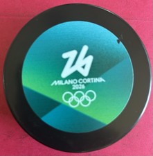2026 Milan Olympics Official Game Issued Puck NOT A REPLICA! USA Gold See Des