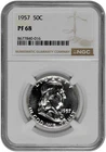 1957 50C Proof Silver Franklin Half Dollar NGC Graded PF 68 in New Holder