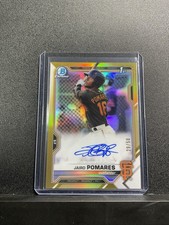 2021 Bowman Jairo Pomares #CPA-JP Chrome Prospect AutoGold Refractor Giants #/50