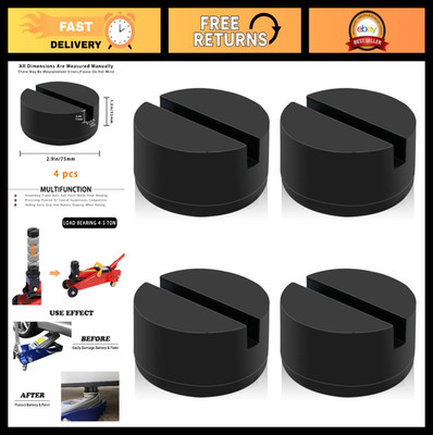 Universal Floor Jack Pad Adapter 4 Ton Rubber Protector for Pinch Welds - 4 Pack