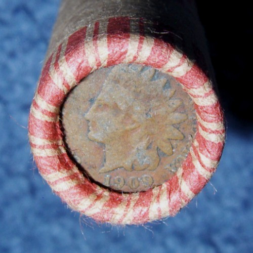 ROLL OF WHEAT CENTS WITH SOME INDIAN HEADS 1909 & 1953 D