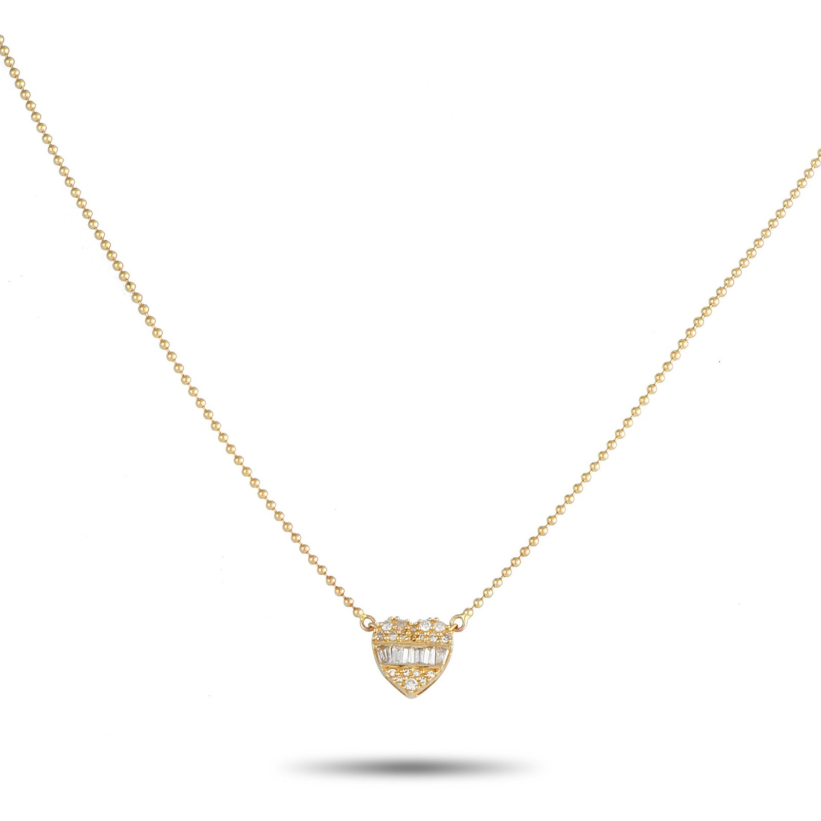 14K Yellow Gold 0.20ct Diamond Heart Necklace