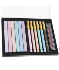 Aesthetic Highlighters and Pens Pastel Stationery Set with Case 12 Pack