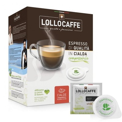 Lollo Kaffeepads Schwarze Mischung Filterpapier ESE 44 MM kompostierbar...