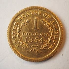 1854   $1 DOLLAR LIBERTY HEAD TYPE 1 GOLD COIN **OBV SCRATCH** FREE SHIPP! C1706